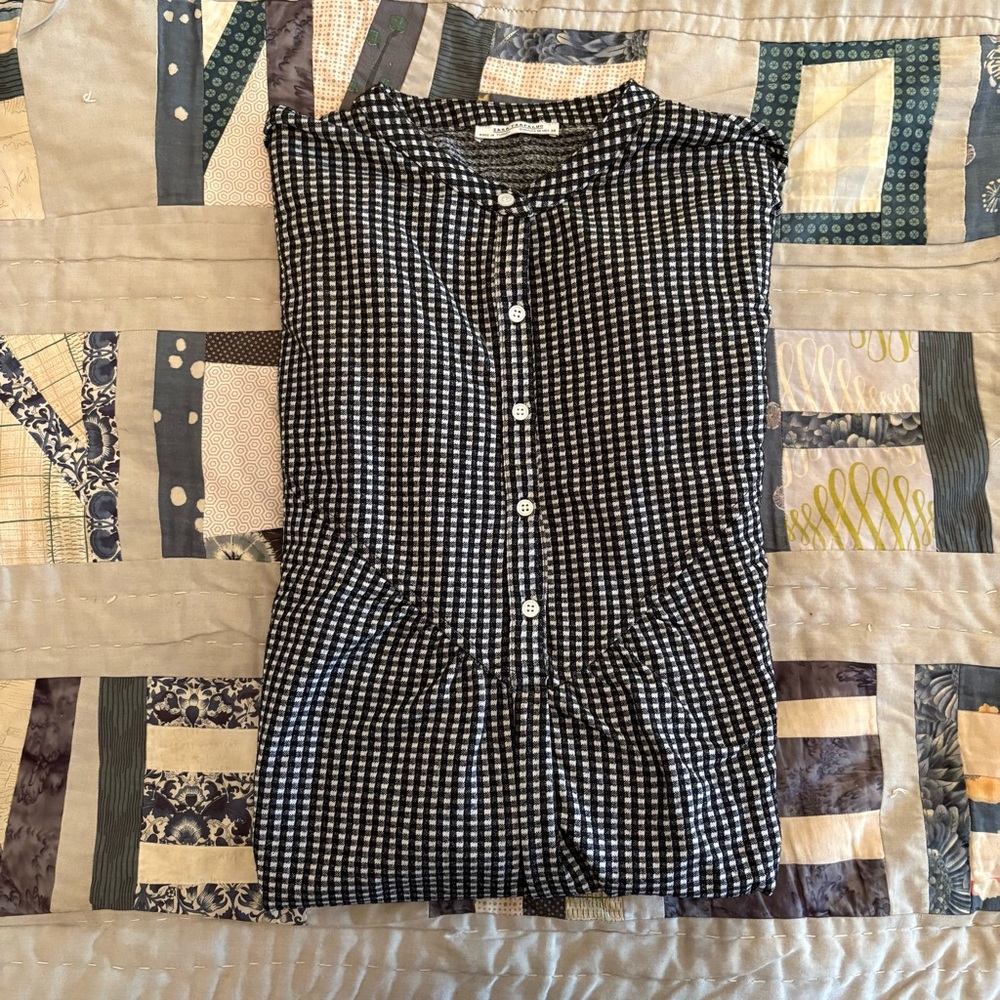 Zara Black and White Gingham Dress M